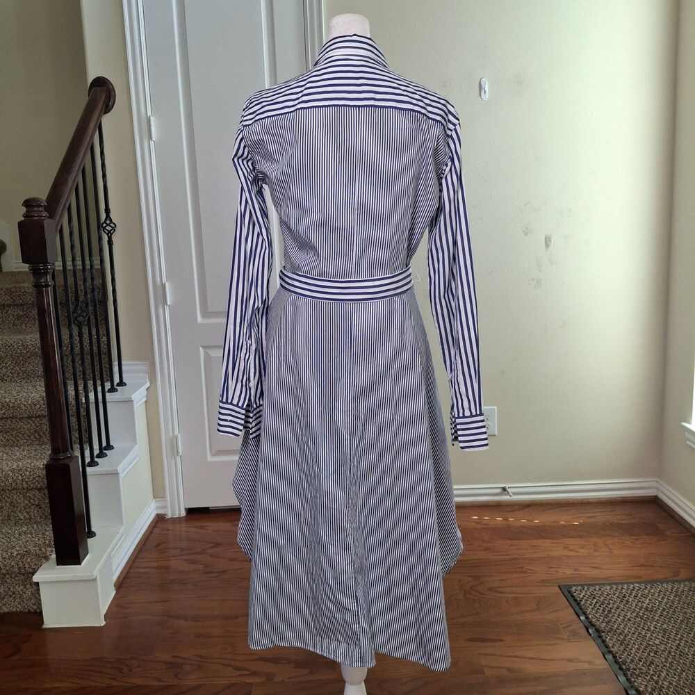 Lauren Ralph Lauren Shirtdress Striped Blue White 4 Preppy Nautical Cotton Money - Picture 5 of 15